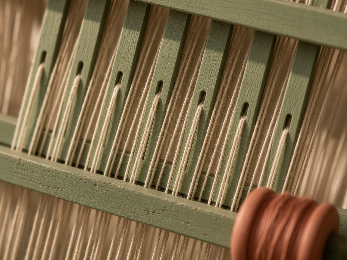 Loom heddles with flax warp threads